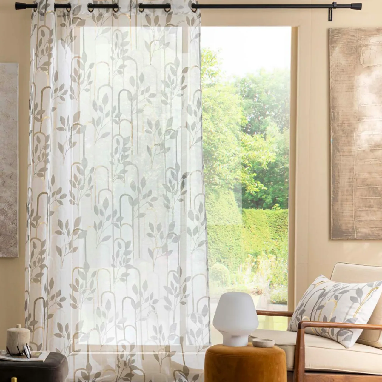 douceur d'intu017drieur Voilage (140 x 240 cm) Roseris Gris Online