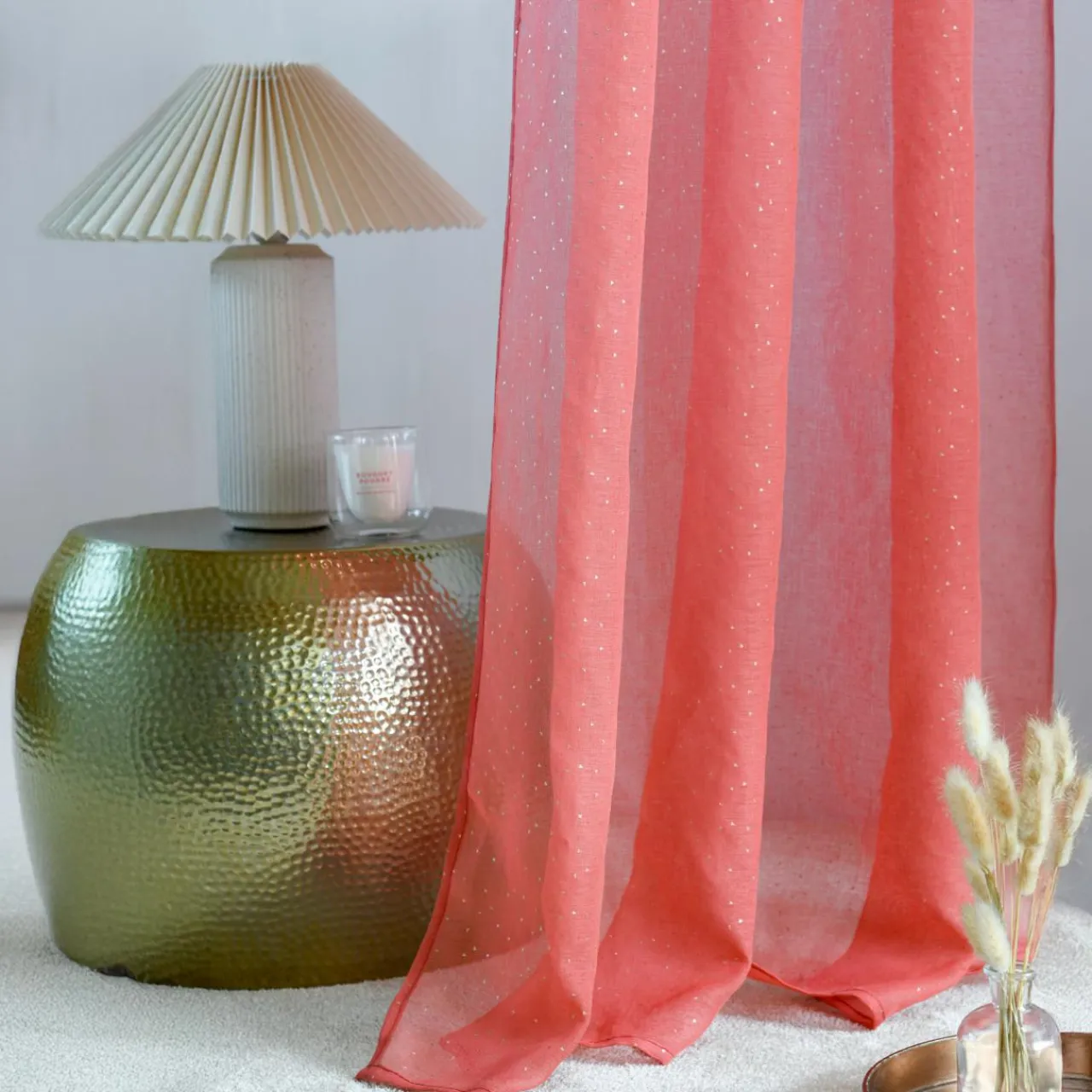 STOF Voilage (135 x 260 cm) Stacy Rouge marsala Rouge brun Sale