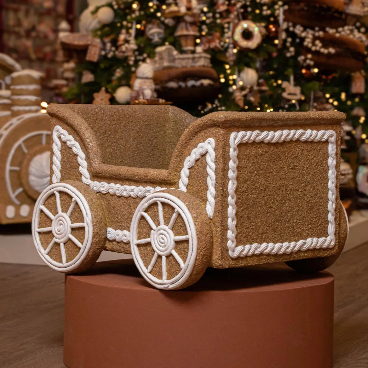 KAEMINGK Wagon de Noël Géant (56 x H38 cm) Pain d'épices Gourmand Marron Sale